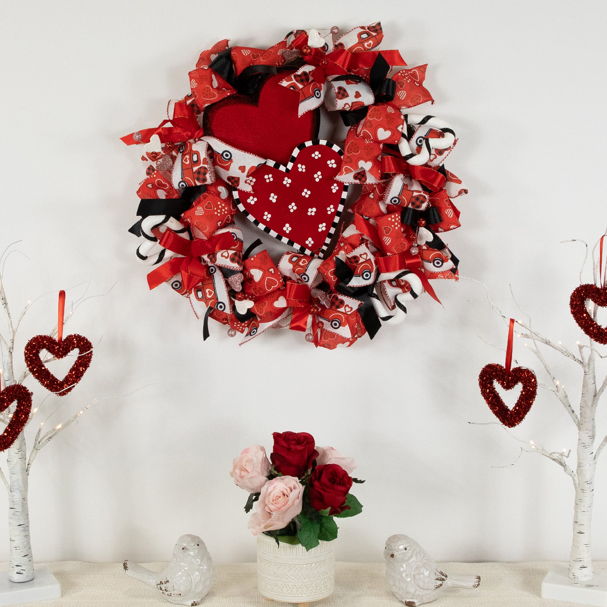 17" Ribbon & Twig Valentine's Day Wreath